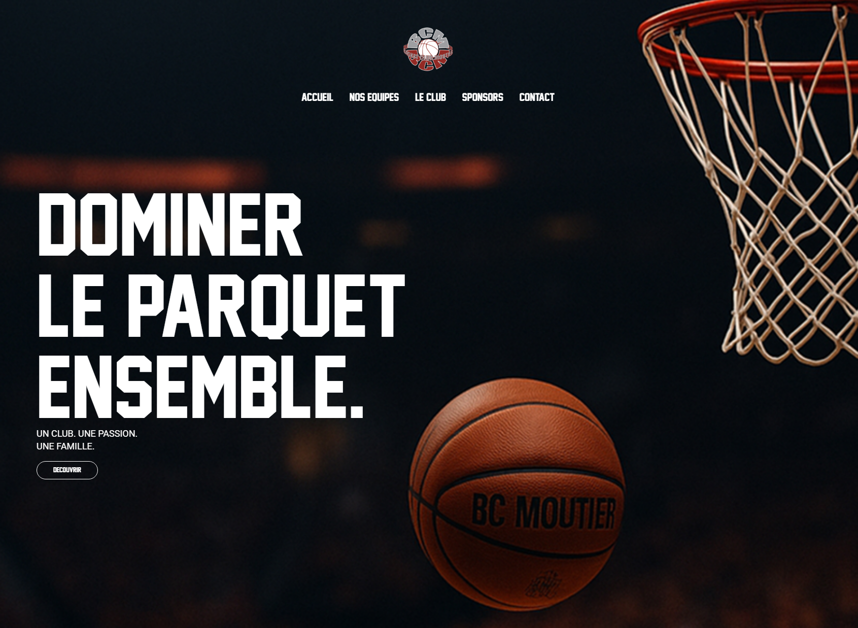 Capture d'écran du nouveau site BCM